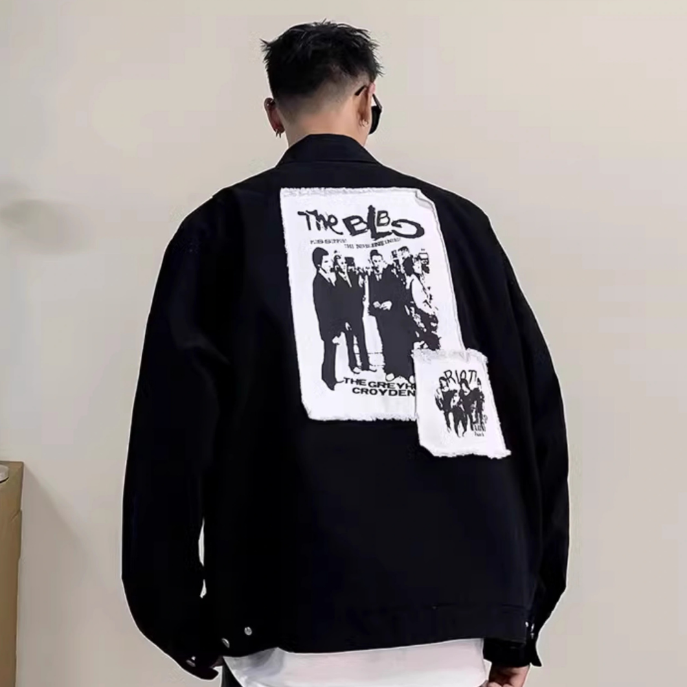 Vintage Streetwear Lapel Patch Jacket