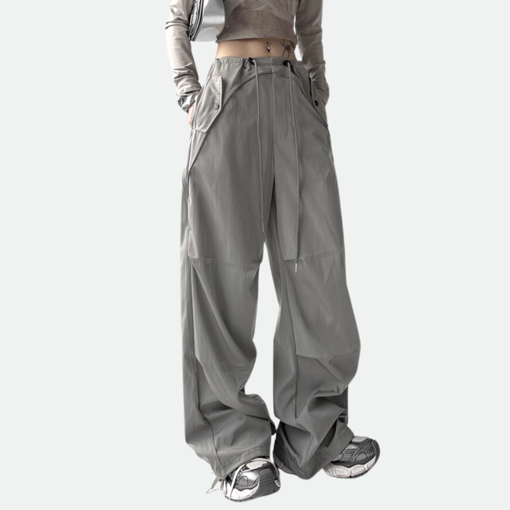 Women's Solid Color Paratrooper Cargo Pants