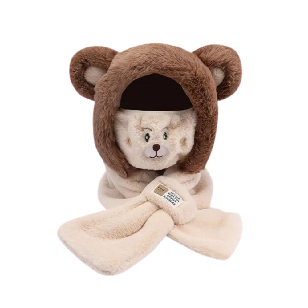 Cute Contrasting Color Bear Scarf