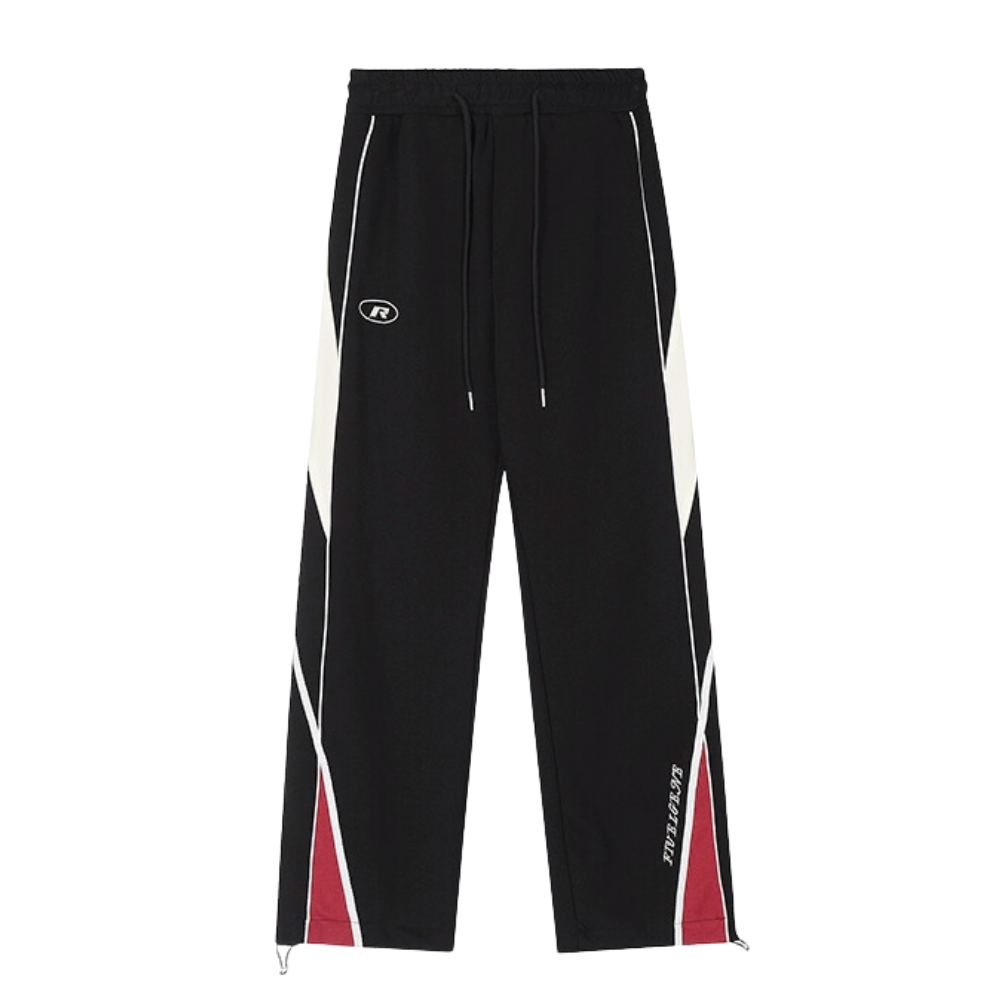 Women's Japanese Patchwork Straight-leg Sweatpants