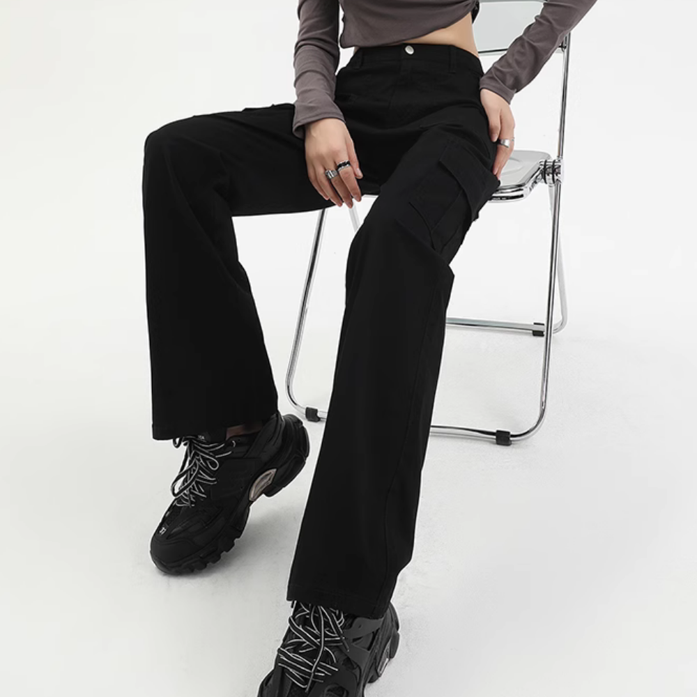 Women's Simple Straight Cargo Pants