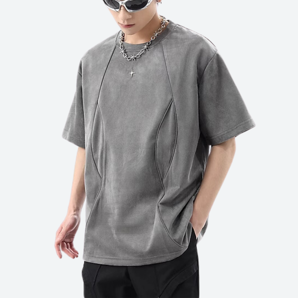 Retro Reflective Strip Star Suede T-shirt