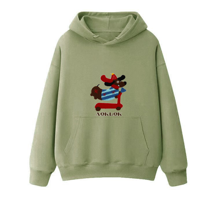 AG Embroidery Skateboard Dachshund Hoodie