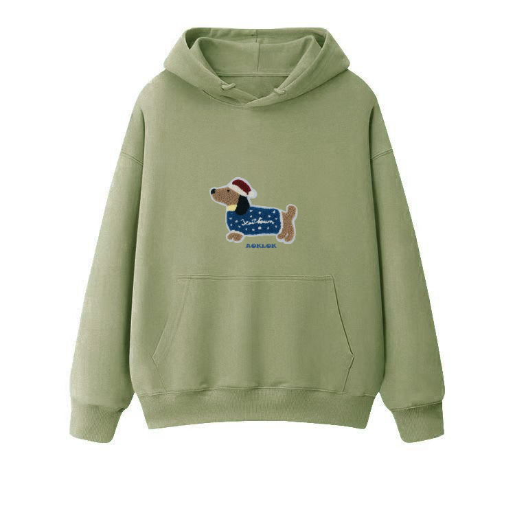 AG Embroidery Dachshund Dog In Christmas Hat Hoodie
