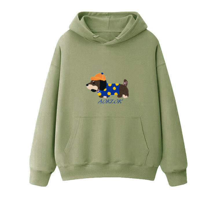 AG Embroidery Beret Dachshund Hoodie