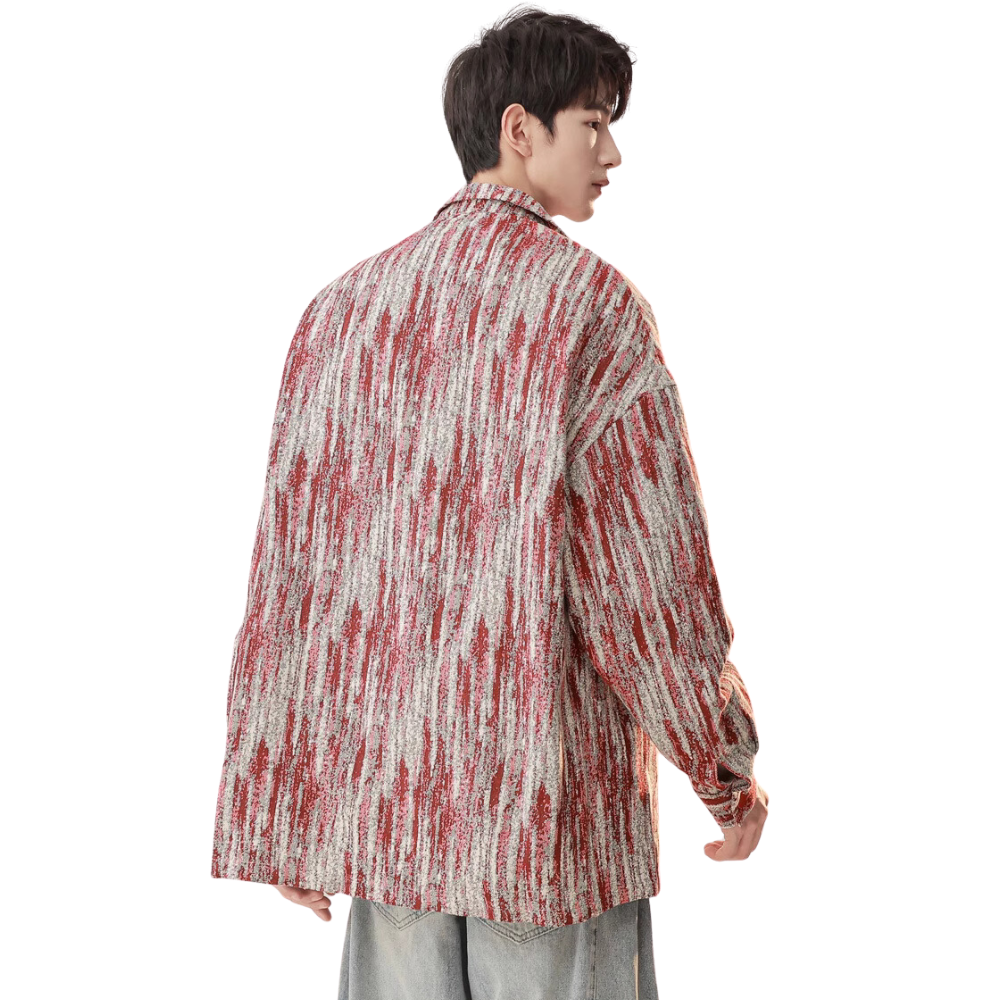 Gradient Textured Tie-Dye Denim Shirt