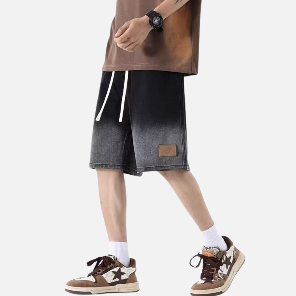 Japanese Gradient Leather Label Shorts