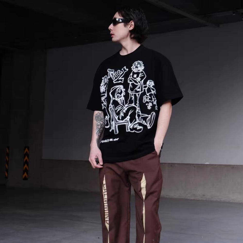 Street Cartoon Graffiti Oversize T-Shirt