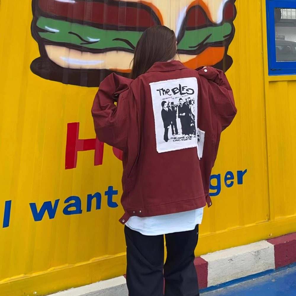 Vintage Streetwear Lapel Patch Jacket