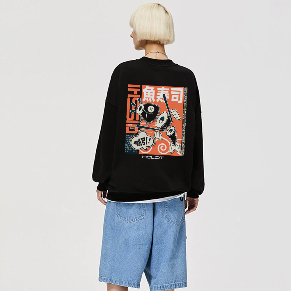 Fish Sushi Pattern Sweatshirt