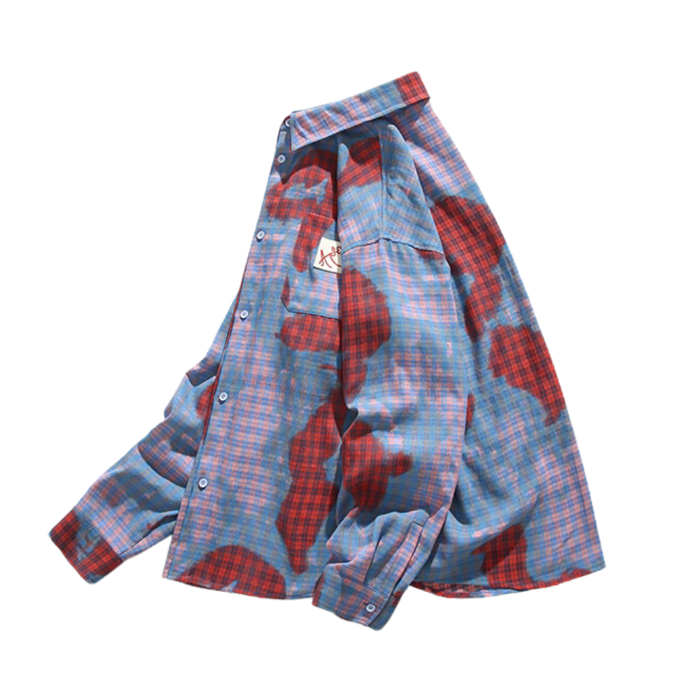 Street Contrasting Letter Plaid Shirt