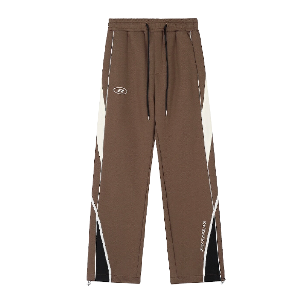 Women's Japanese Patchwork Straight-leg Sweatpants