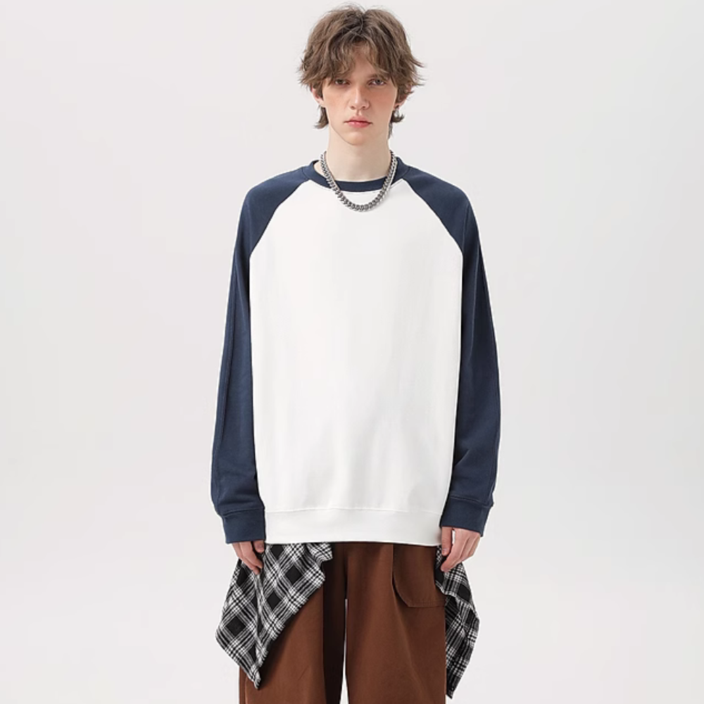 Solid Color Raglan Sweatshirt