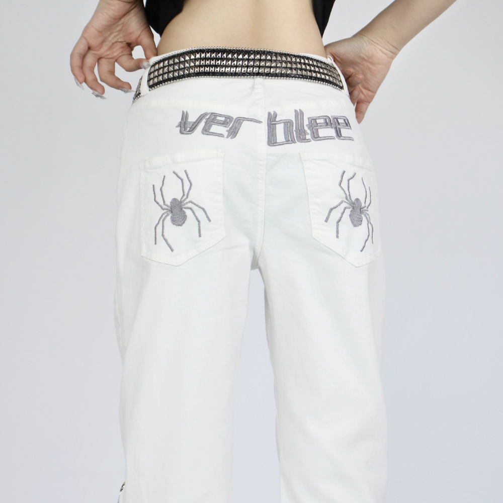 Women's Spider Embroidered Jeans