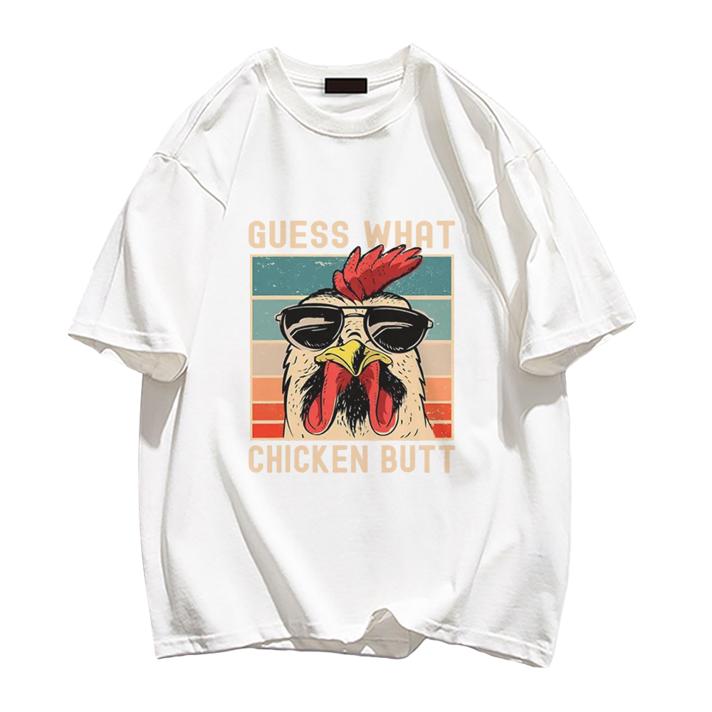 Indifferent Rooster Print T-shirt