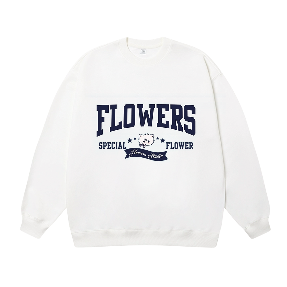Casual Flowers Bear Sweatshirt