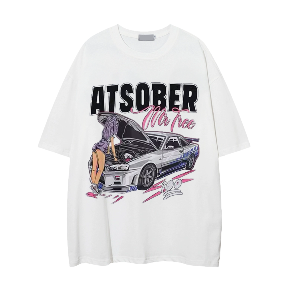 High Street Racing Belle Print Oversize T-shirt