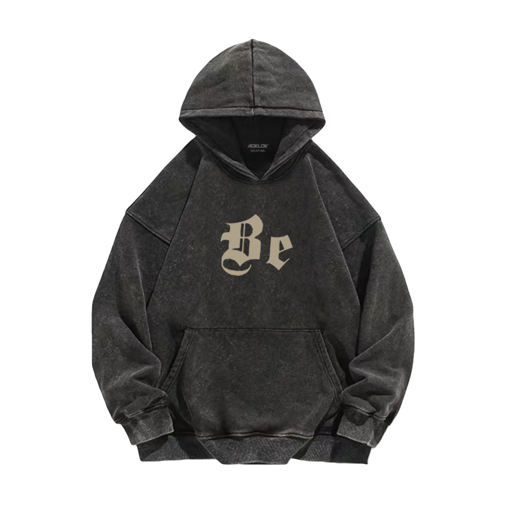 High Street Cross Wings Letter Washed Hoodie
