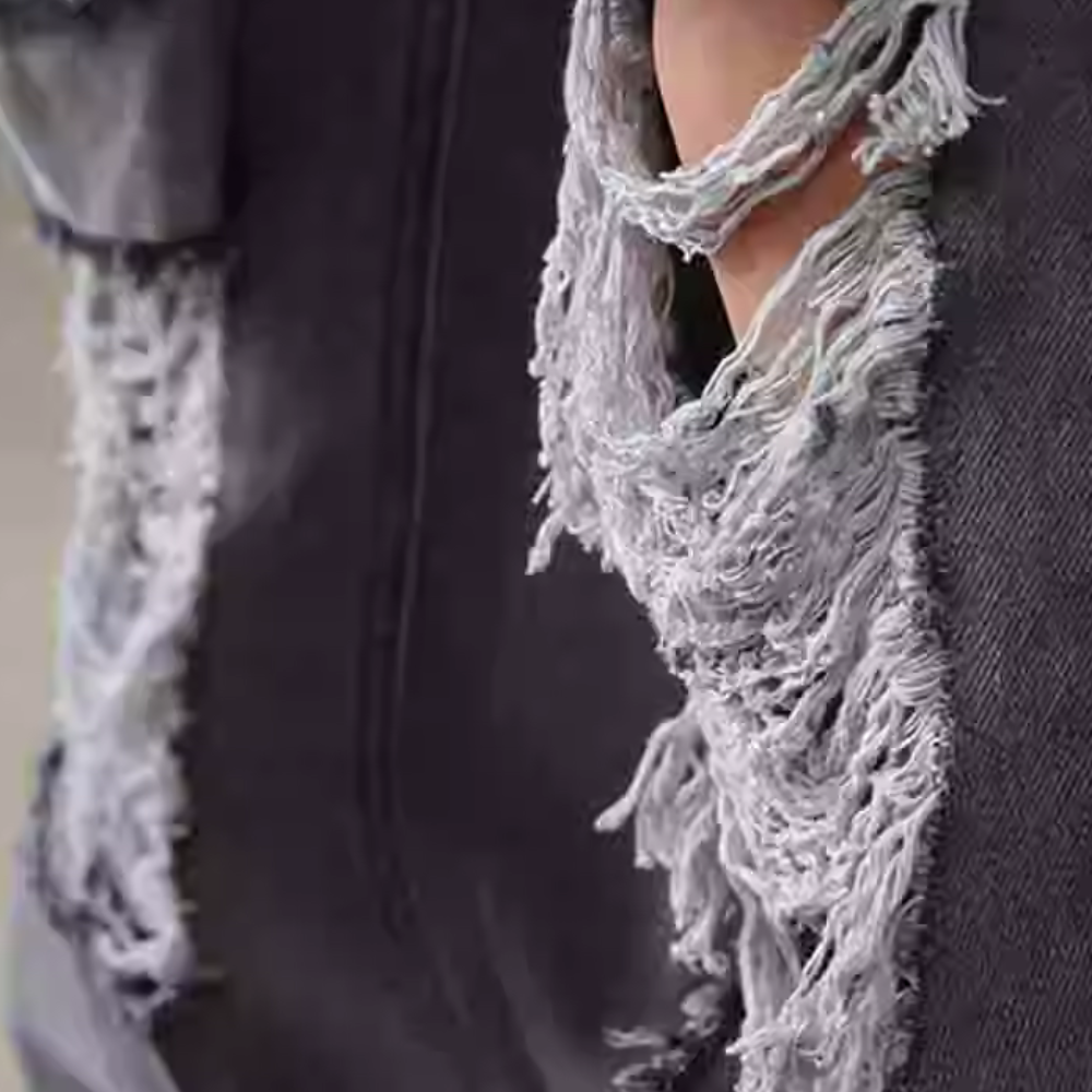 High Street Loose Ripped Straight Jeans