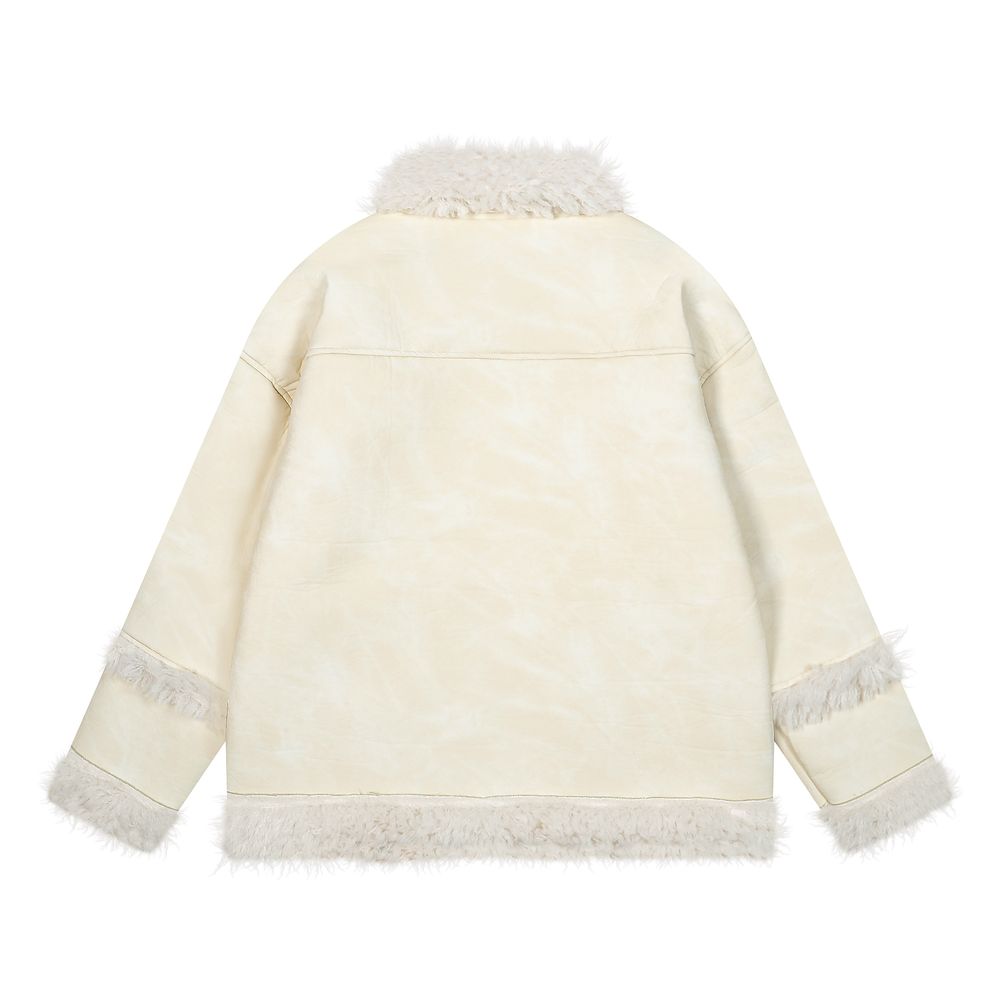 【NOW TREND】Retro Suede Fur Collar Coat