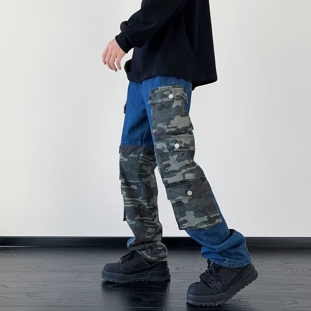 American Camouflage Panel Jeans