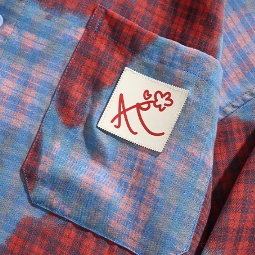 Street Contrasting Letter Plaid Shirt