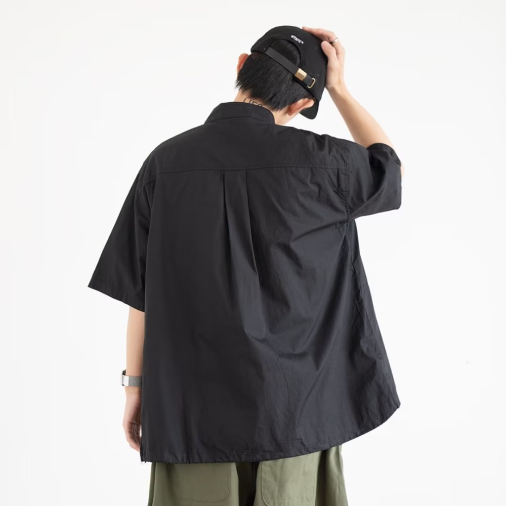 Vintage Multi-Pocket Solid Shirt