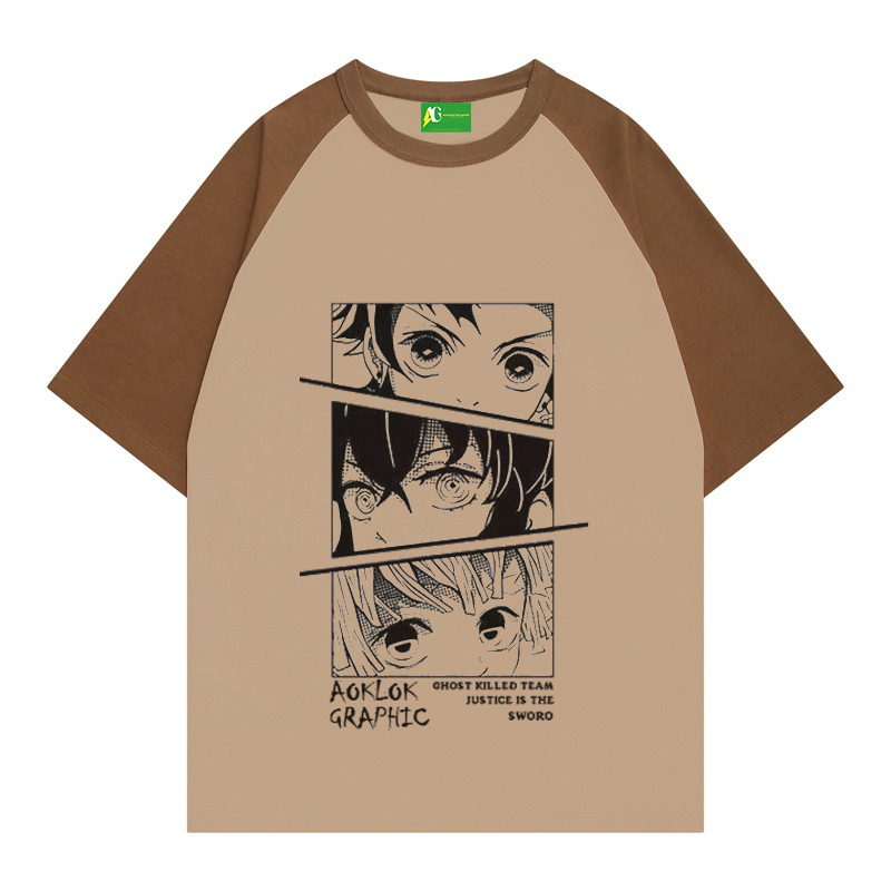 AG Japanese Demon Slayer: Kimetsu no Yaiba Simple Shoulder Short Sleeves