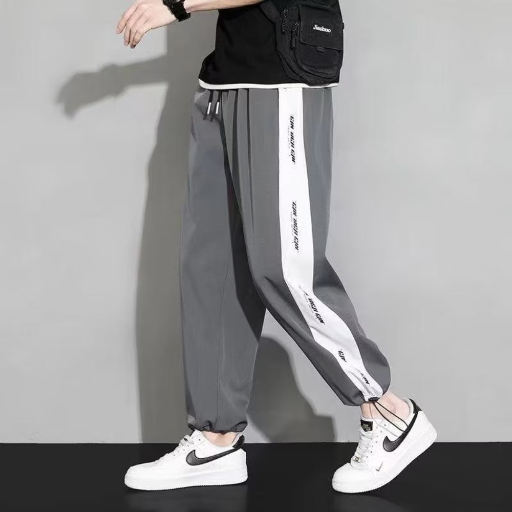 Summer Ice Silk Drawstring Sports Pants