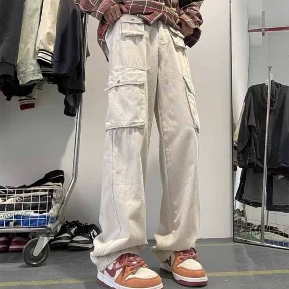 Versatile High Street Straight Cargo Pants