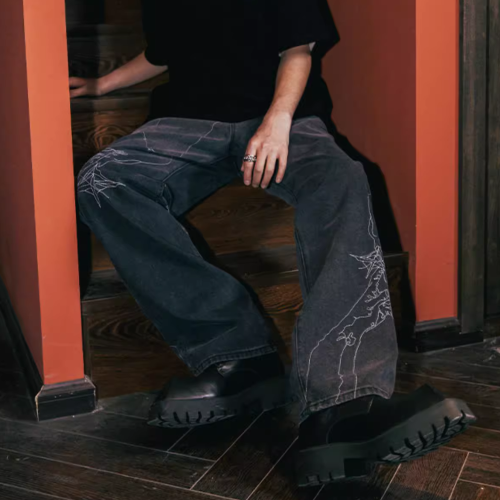 High Street Embroidered Jeans