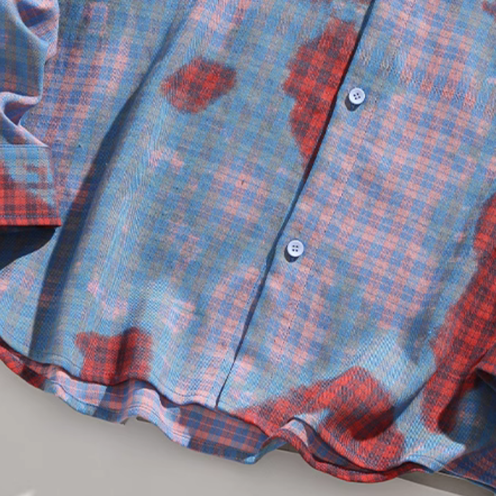 Street Contrasting Letter Plaid Shirt