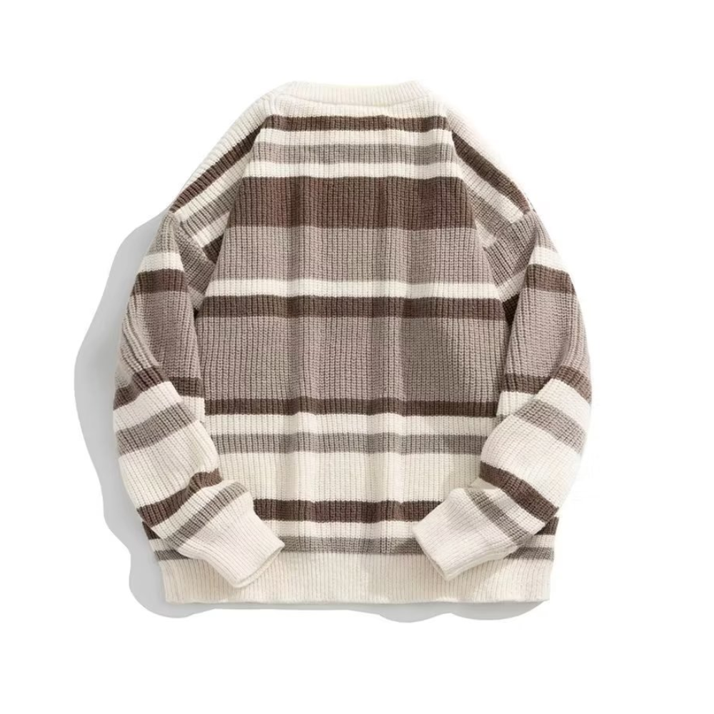OOC' Retro Striped Contrast Casual Knit Sweater