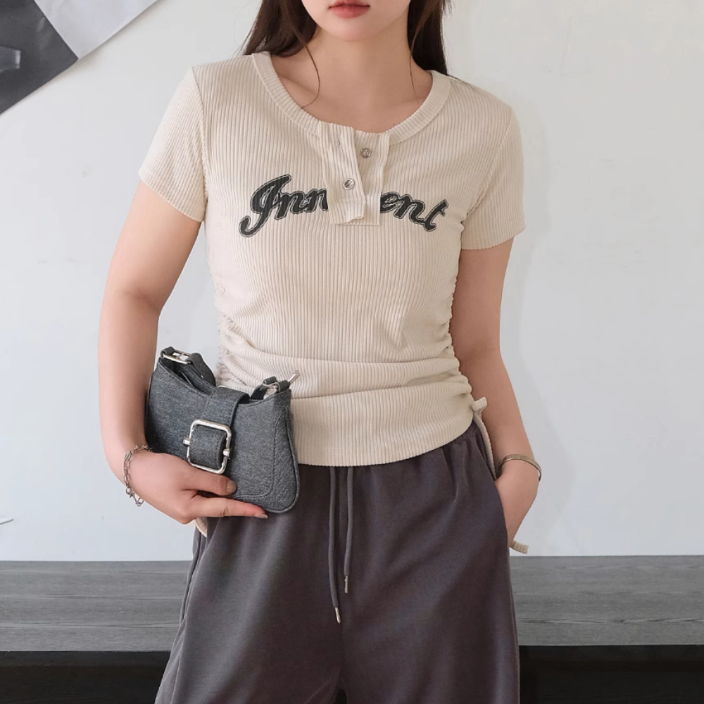 Women's Japanese Slim Drawstring T-shirt