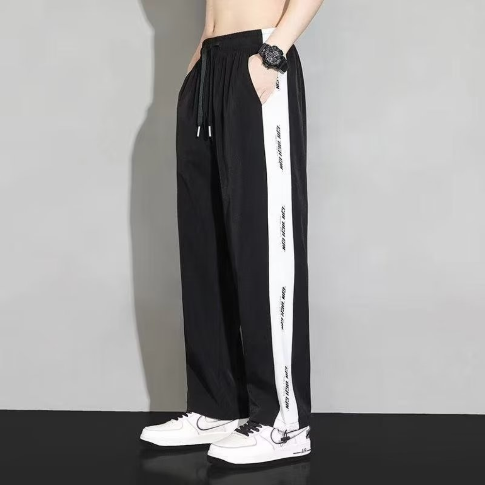Summer Ice Silk Drawstring Sports Pants