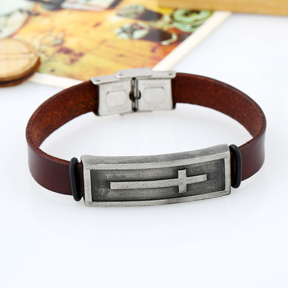 Simple Alloy Cross Bracelet