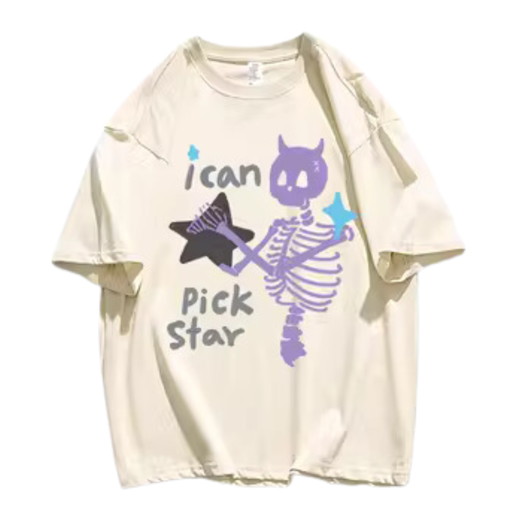 Dark Skull Star Print T-Shirt