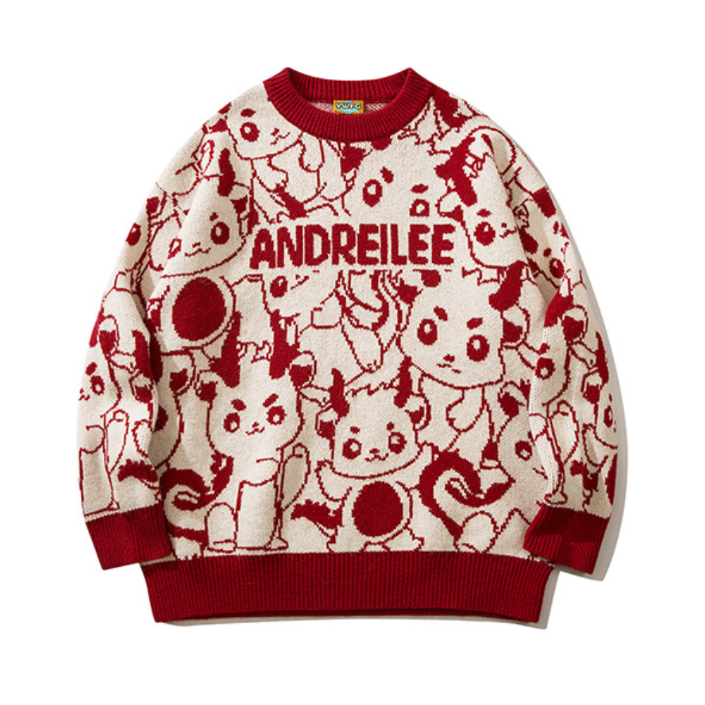 Cute Cartoon Dragon Pattern Sweater