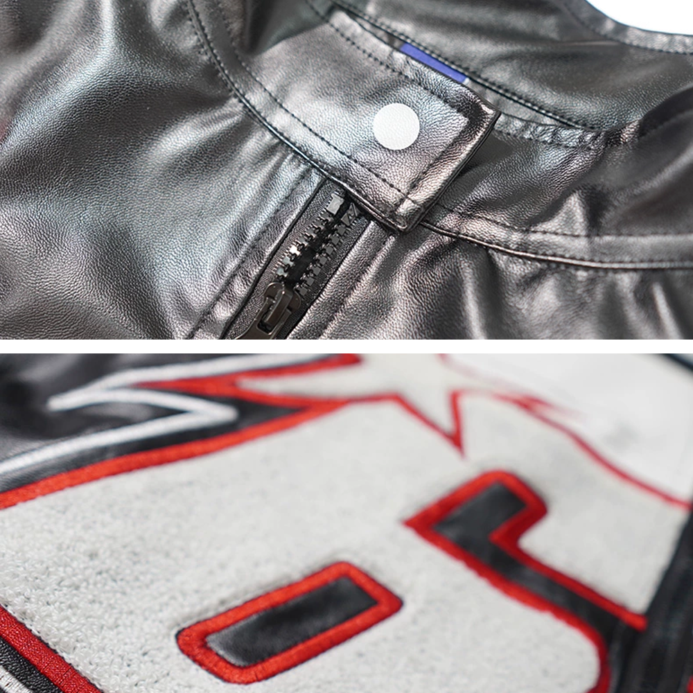 Hip Hop Embroidery Motorcycle Jacket