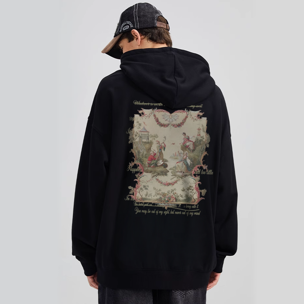 Vintage Graphic Letter Print Hoodie