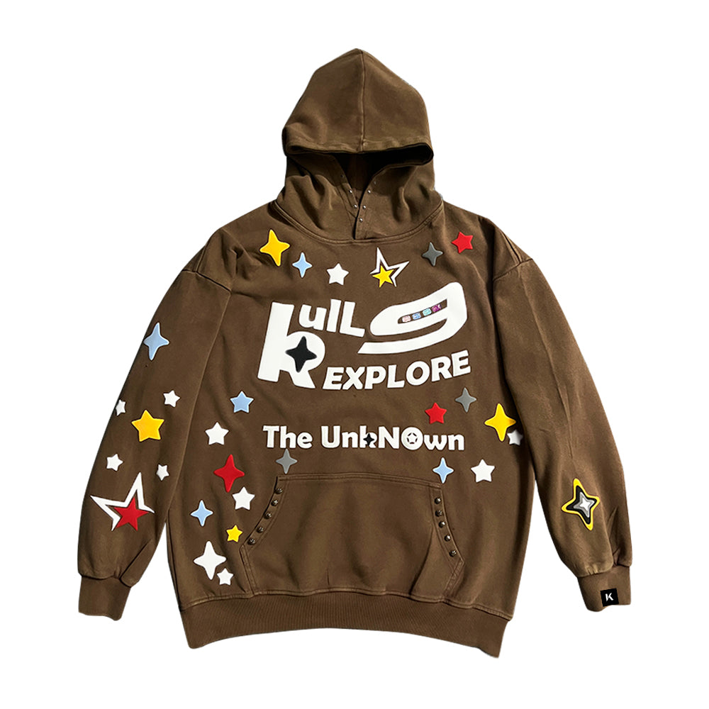 6Kull Full Puff Print Crystal Luxury Milky Way Hoodie