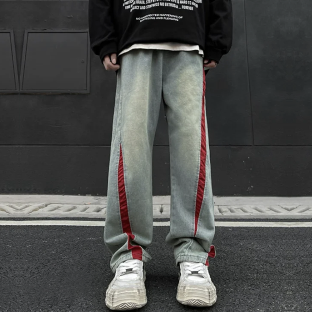 Trendy Loose Contrast Jeans