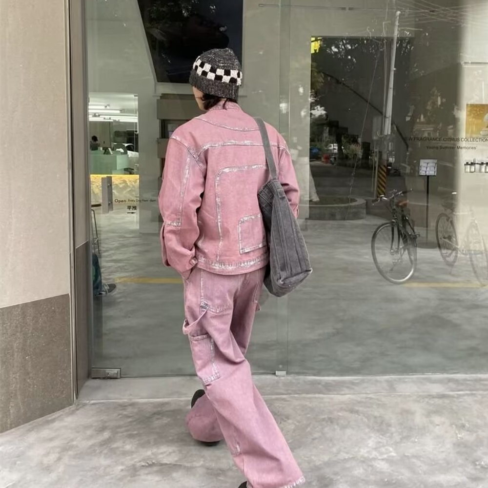 High Street Painted Pleated Denim Jacket