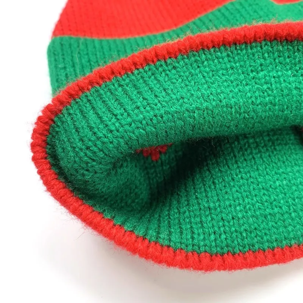 Classic Contrast Color Christmas Knitted Hat