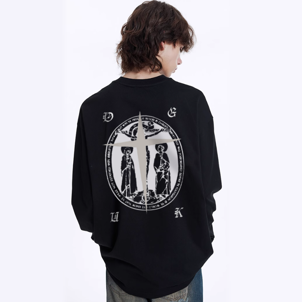 Street Christian Pattern Graphic Sweatshirt