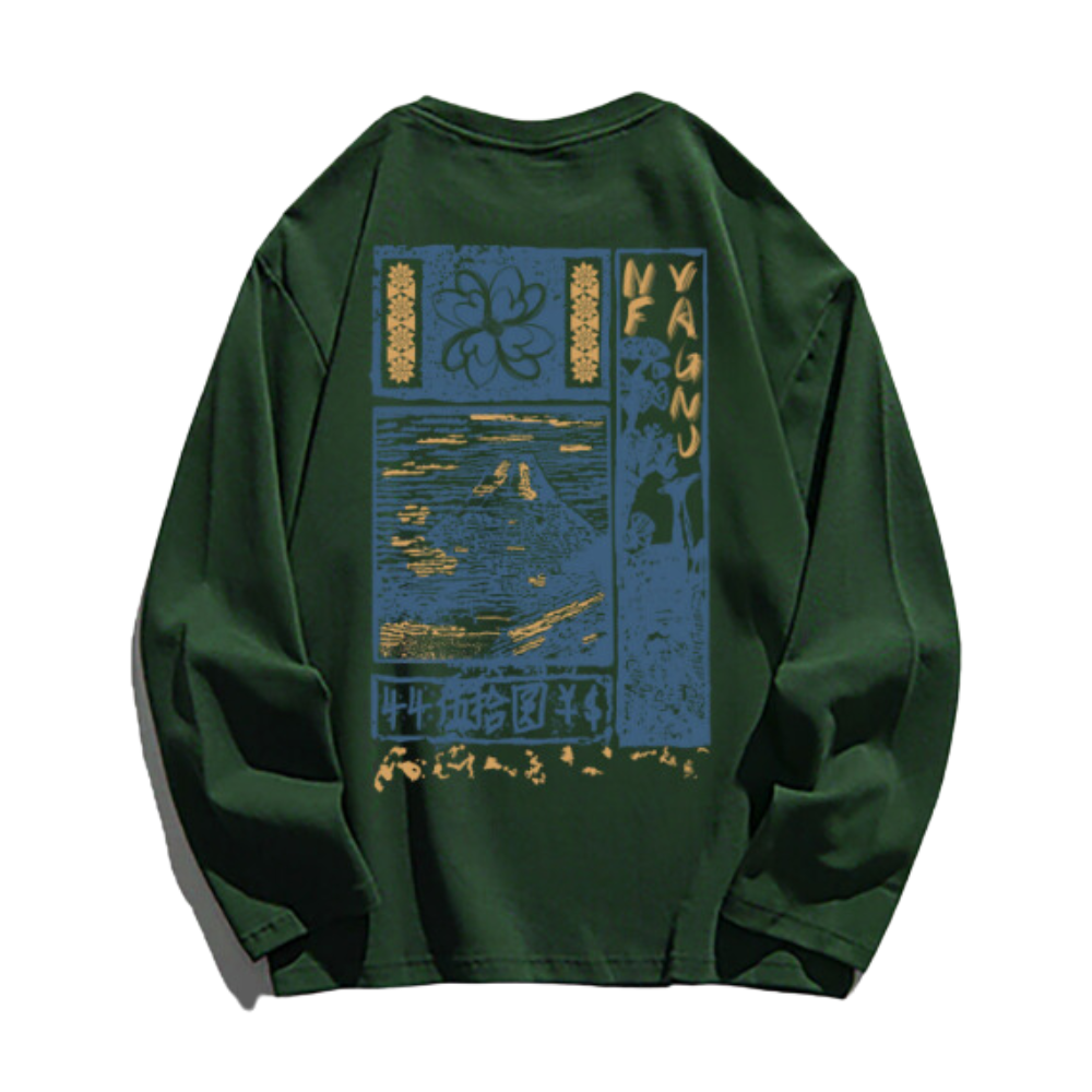 Vintage Graphic Print Long Sleeves