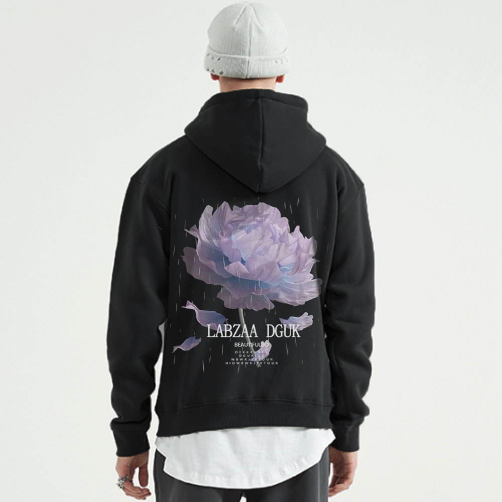 Street Oversize Rose Graphic Hoodie