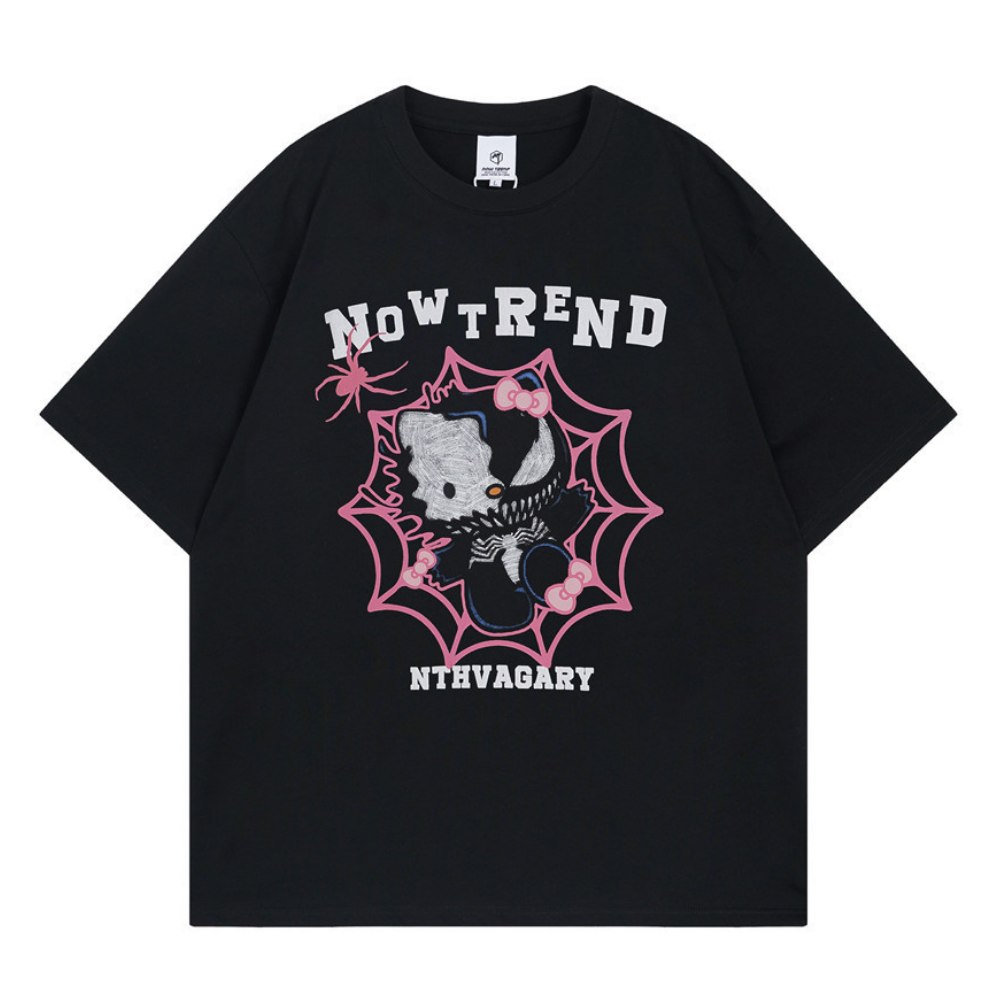 Spider Web Graffiti Cat T-Shirt