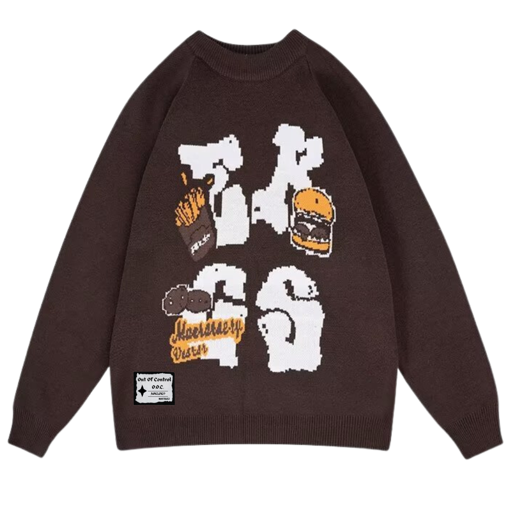 OOC' Vintage Hamburger Lettering Sweater