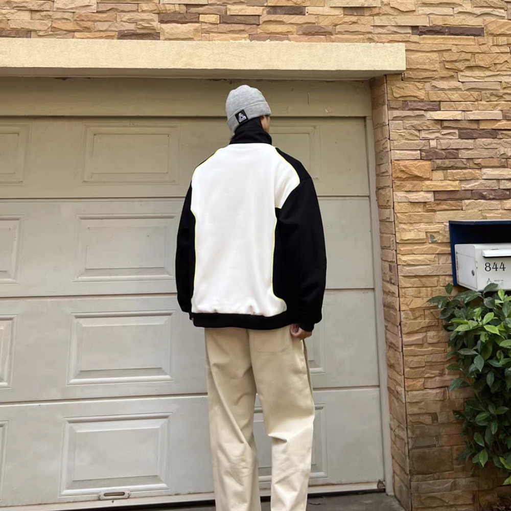 High Street Zipper Reflective Strip Sweatshirt